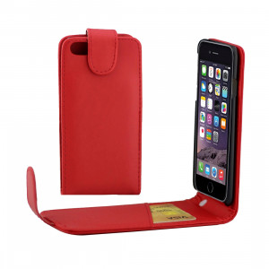 Pour iPhone 8 & 7 Ordinaire Texture Vertical Flip étui en cuir avec fente pour carte (rouge) SP550R742-20