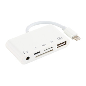 5 en 1 8 broches vers HUB USB et USB-C / Type-C et écouteurs 3,5 mm et lecteur de carte SD et TF SH3454536-20