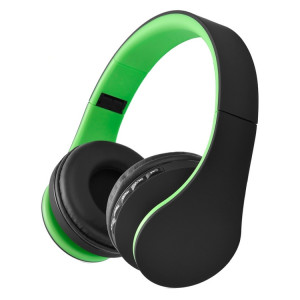 Casque d'écoute Bluetooth sans fil stéréo pliant BTH-811 avec lecteur MP3 Radio FM, pour Xiaomi, iPhone, iPad, iPod, Samsung, HTC, Sony, Huawei et autres appareils audio (vert) SH654G264-20