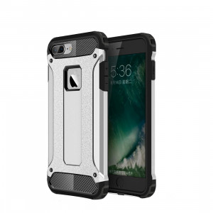 Pour iPhone 8 Plus et 7 Plus Armure Tough TPU + PC Combinaison (Argent) SH032S1874-20