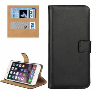 Pour iPhone 8 Plus & 7 Plus Housse en cuir véritable à rabat horizontal avec porte-monnaie et porte-monnaie (noir) SH314B110-20