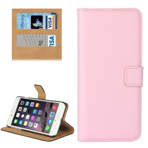 Pour iPhone 8 Plus & 7 Plus Housse en cuir véritable à rabat horizontal avec porte-monnaie et porte-monnaie (rose) SH314F923-20
