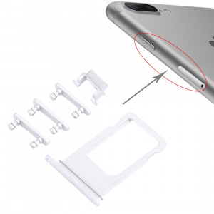 iPartsAcheter pour iPhone 7 Plus Plateau à cartes + Touche de contrôle du volume + Bouton d'alimentation + Touche de vibreur à bouton de mise en sourdine (Argent) SI788S1104-20