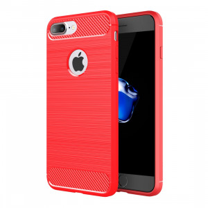 Pour iPhone 8 Plus & 7 Plus Housse de protection renforcée en fibre de TPU (rouge) SH551R1352-20