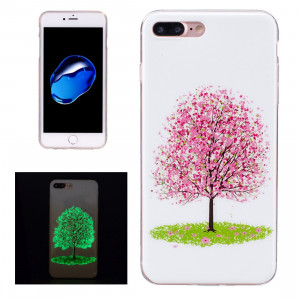 Pour iPhone 8 Plus et 7 Plus Noctilucent Cerise Arbre Motif IMD Fabrication Mince TPU Retour Housse SF673B1204-20