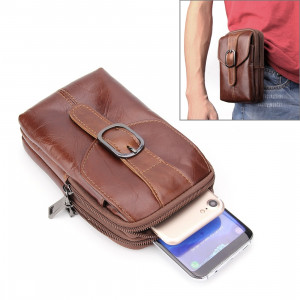 6.3 pouces et ci-dessous Universal Crazy Horse Texture en cuir véritable Hommes Vertical Style Case sac de taille avec ceinture trou pour Sony, Huawei, Meizu, Lenovo, ASUS, Cubot, OnePlus, Xiaomi, Ulefone, Letv, DOOGEE, S6387Z1229-20