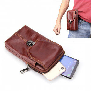 6,3 pouces et ci-dessous Universal Crazy Horse Texture en cuir véritable Hommes Vertical Style Case sac de taille avec ceinture pour Sony, Huawei, Meizu, Lenovo, ASUS, Cubot, OnePlus, Xiaomi, Ulefone, Letv, DOOGEE, SH389Z1649-20