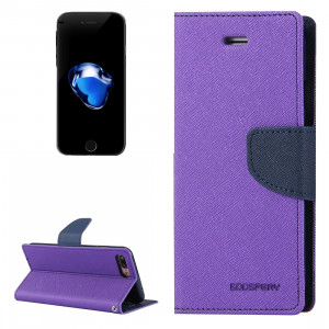 MERCURY GOOSPERY FANCY DIARY pour iPhone 8 Plus & 7 Plus Etui à rabat en cuir à texture horizontale avec fentes pour cartes et porte-monnaie et porte-monnaie (violet) SG528P1968-20