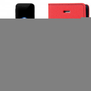 MERCURY GOOSPERY FANCY DIARY pour iPhone 8 Plus & 7 Plus Etui à rabat horizontal en cuir texturé avec fentes pour cartes et porte-monnaie (rouge) SG528R1608-20