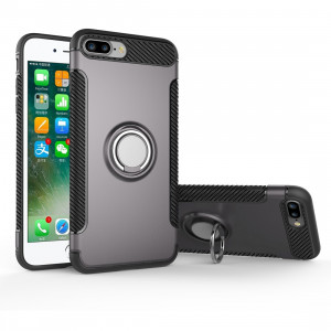 Pour iPhone 8 Plus & 7 Plus Magnétique Bague De Protection Rotative 360 ​​Degrés Anneau (Gris) SH569H774-20