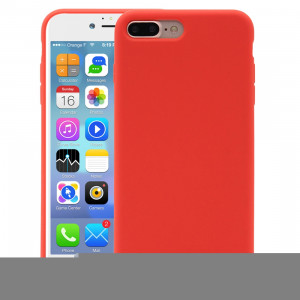 Housse en Silicone Liquide Pure Color pour iPhone 8 Plus & 7 Plus (Orange) SH999A704-20