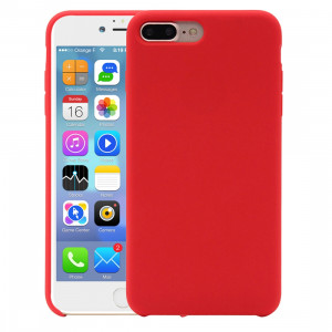 Housse en Silicone Liquide Pure Color pour iPhone 8 Plus & 7 Plus (Rouge) SH999R812-20