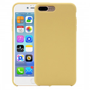 Housse en Silicone Liquide Pure Color pour iPhone 8 Plus & 7 Plus (Jaune) SH999Y1310-20