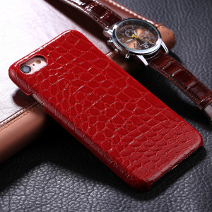 Pour iPhone 8 & 7 Crocodile Texture Pâte Protecteur Housse de protection arrière (Rouge) SP429R1737-20