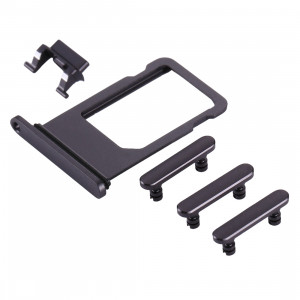 iPartsBuy pour iPhone 8 plateau de carte + touche de contrôle du volume + bouton d'alimentation + touche de vibreur interrupteur muet (gris) SI313H869-20