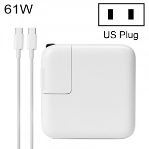 Adaptateur secteur 61W Type-C Chargeur portable avec câble de charge de 1,8 m Type-C, prise américaine, pour MacBook, Xiaomi, Huawei, Lenovo, ASUS et autres ordinateurs portables (Blanc) SH132W1391-20