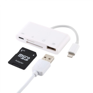 Adaptateur de lecteur de caméra NK-108L 8 broches vers USB + carte TF + carte SD, Compatible avec les systèmes IOS 9.1 et supérieurs SH04801093-20