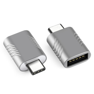 2 PCS SBT-148 USB-C / C / TYPE-C mâle à l'adaptateur d'alliage de zinc femelle USB 3.0 (Space Silver) SH99TS371-20