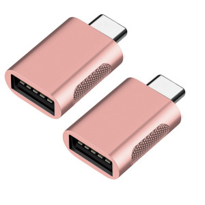 2 PCS SBT-158 USB-C / C / Type-C mâle à l'adaptateur d'alliage de zinc femelle USB 3.0 (or rose) SH01RG171-20