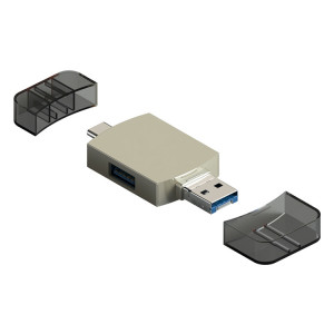 3 en 1 USB-C / Type-C sur USB + 8 broches Lecteur de carte de carte de carte TF / SD (or) SH006J834-20