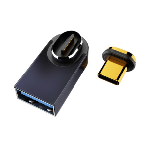 10 Gbps USB Femelle vers Type-C Mâle Magnétique Magnétique Adaptateur de Charge Coudé Moyen SH1482448-20