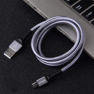 Ivon CA89 2.1A USB à micro USB tresse câble de charge rapide, longueur de câble: 1m (gris) SI422H239-20