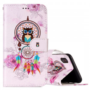 Pour iPhone X / XS Coloré Dream Catcher Hibou Motif Horizontal Flip Case en cuir avec Holder & Card Slots & Portefeuille & Cadre photo SH632B1135-20