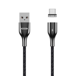REMAX RC-158m 3A Interface USB vers Micro USB Charge + Transmission Attraction magnétique Câble de données tressé en polyester bicolore, longueur du câble: 1 m (noir) SR149B1129-20