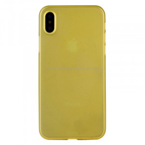 Pour iPhone X PP Housse de protection arrière (jaune) SP452Y2-20