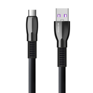 WK WDC-110a 1m 5A Saint Zinc Alloy Series USB vers USB-C / Type-C Câble de chargement de synchronisation de données (noir) SW255B923-20