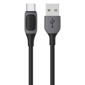 Câble de données bicolore USAMS US-SJ596 Jelly Series USB vers Type-C, longueur du câble : 1 m (noir) SU487B139-20