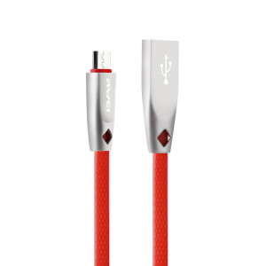 AWEI CL-96 USB vers Micro USB Câble de données portable TPE + alliage d'aluminium, 2A, longueur: 1 m (rouge) SA851R872-20