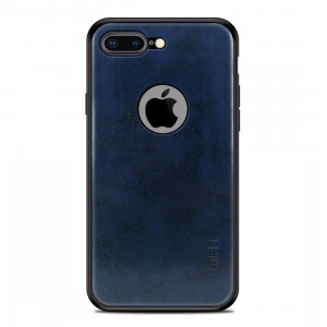 Housse de protection arrière en cuir MOFI antichoc PC + TPU + PU pour iPhone 7 Plus (bleue) SM089L1127-20
