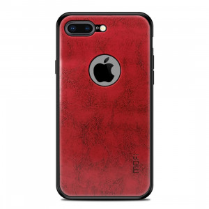 Housse de protection arrière en cuir pour PC + TPU + PU MOFI pour iPhone 7 Plus (rouge) SM089R848-20