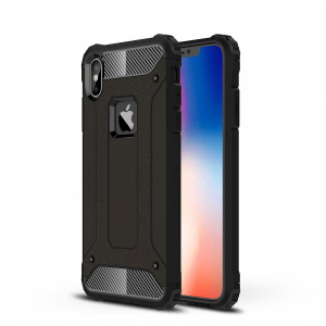 Housse de protection arrière combinée TPU + PC Armor pour iPhone XS Max (noir) SH051B885-20