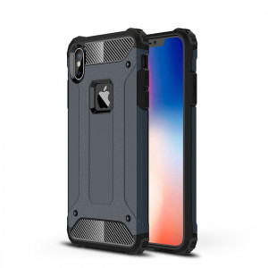 Housse de protection arrière combinée TPU + PC pour iPhone XS Max (bleu marine) SH51NV314-20