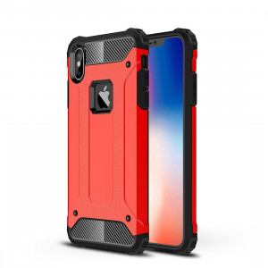 Housse de protection arrière combinée TPU + PC pour iPhone XS Max (rouge) SH051R1683-20