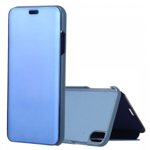 Étui à rabat horizontal pour miroir de galvanoplastie pour iPhone XS Max, avec support (bleu) SH598L561-20