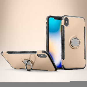 Étui de protection magnétique 360 ​​degrés bague de rotation pour iPhone XS Max (or) SH577J1038-20