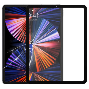 Lentille en verre extérieur à l'écran avant pour iPad Pro 12.9 pouces (2021) A2378 A2461 A2379 (Noir) SH359B1276-20