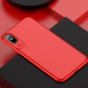 USAMS Jay Series pour iPhone X / XS PC peinture à l'huile surface antichoc étui de protection arrière (rouge) SU078R159-20