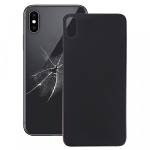 Couvercle de batterie arrière en verre avec gros trou pour appareil photo de remplacement facile avec adhésif pour iPhone XS Max (noir) SH23BL1011-20