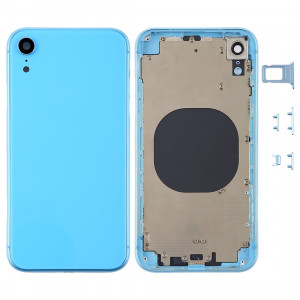 Coque arrière avec objectif d'appareil photo, plateau pour carte SIM et touches latérales pour iPhone XR (bleu) SH64LL528-20