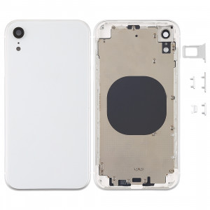 Coque arrière avec objectif pour appareil photo, plateau de carte SIM et touches latérales pour iPhone XR (blanc) SH64WL496-20