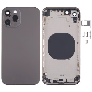Matériau en acier inoxydable Couvercle de boîtier arrière avec apparence imitation d'IP13 Pro pour iPhone XR (noir) SH71BL162-20