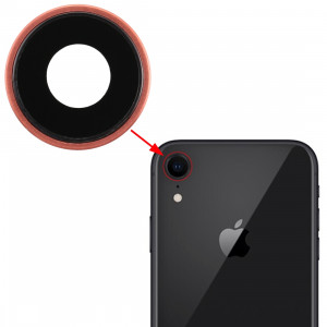 Lunette arrière pour appareil photo avec cache-objectif pour iPhone XR (or rose) SH12RG525-20