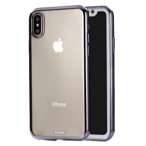 Housse de protection arrière en TPU ultra-mince pour la galvanoplastie pour iPhone XR (noir) SH432B1086-20