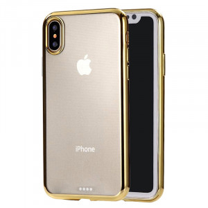 Etui de protection arrière en TPU ultra-mince pour la galvanoplastie pour iPhone XR (or) SH432J1630-20