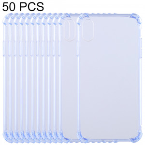 50 PCS Étui en TPU transparent à l'épreuve des gouttes de 0,75 mm pour iPhone XR 6,1 pouces (bleu) SH41LF1902-20