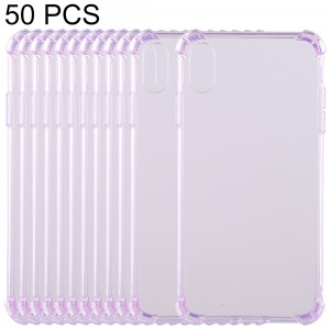 50 PCS 0.75mm Dropless Transparent Case TPU pour iPhone XR 6.1 pouces (Violet) SH41PF1151-20